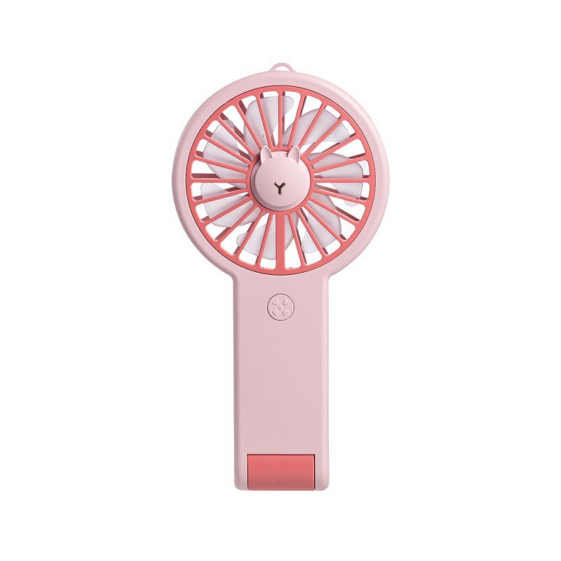 

Mini Fan Rechargeable USB Fan Portable Handheld Cooling with 7 Color Lights Pink