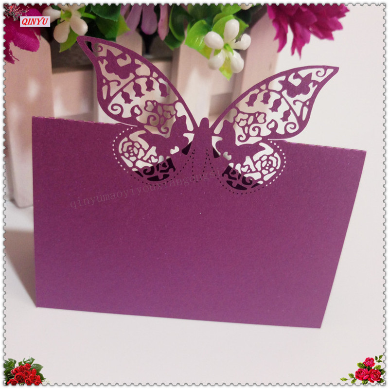 

50/100pcs Lace Wedding Invitations Cards Laser Cut Greeting Card Event Party Wedding Decorations Hollow out butterfly 9*12cm 6z
