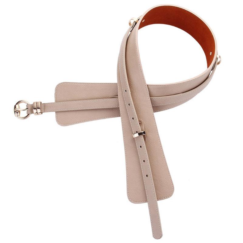 

Women Belt Adjustable Faux Leather Accessories Fashion Decorated Ceinture Dress Luxury Strap Waist Cummerbund D Ring Buckle Wide, Brown