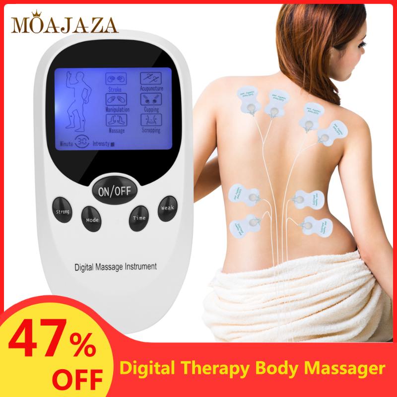 

EMS Tens Machine Digital Therapy Full Body Massager with Double Electrode Pads Pain Relief Electric Pulse Muscle Stimulator