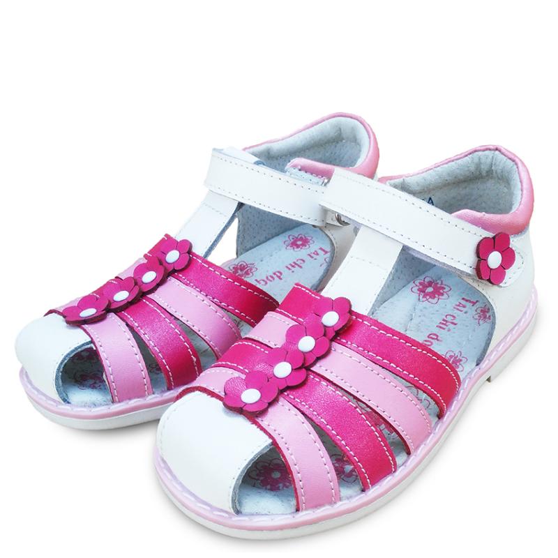 

Free Shipping 1 pair Orthopedic girl Children genuine leather Sandals arch support Summer Shoes, Lavender