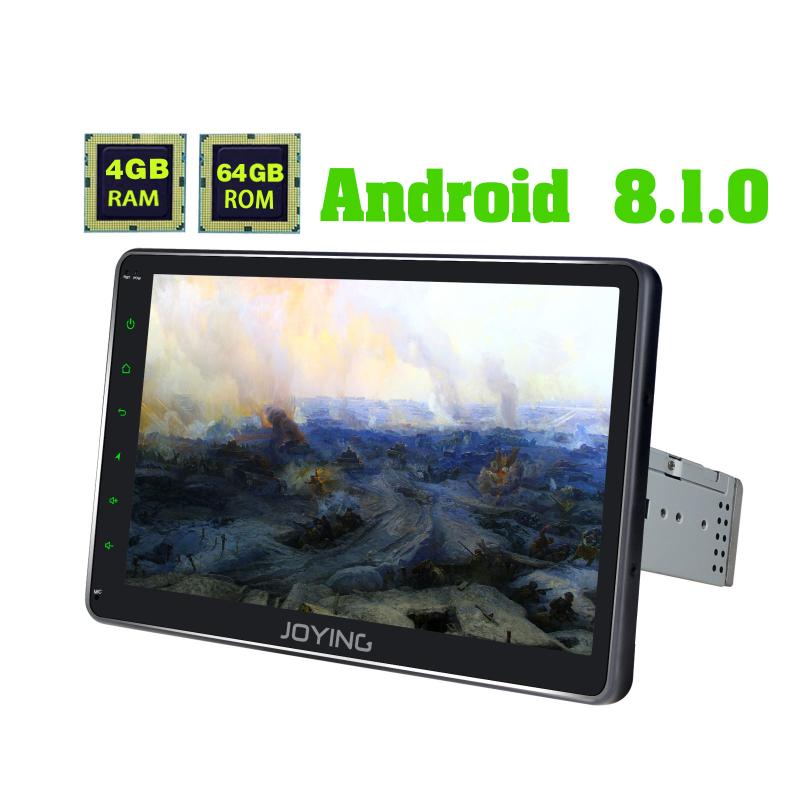 

JOYING single din 10.1inch IPS universal car radio Android 8.1 Octa Core 4GB 64GB ROM Support 4G 1280*720 GPS tape recoder car dvd