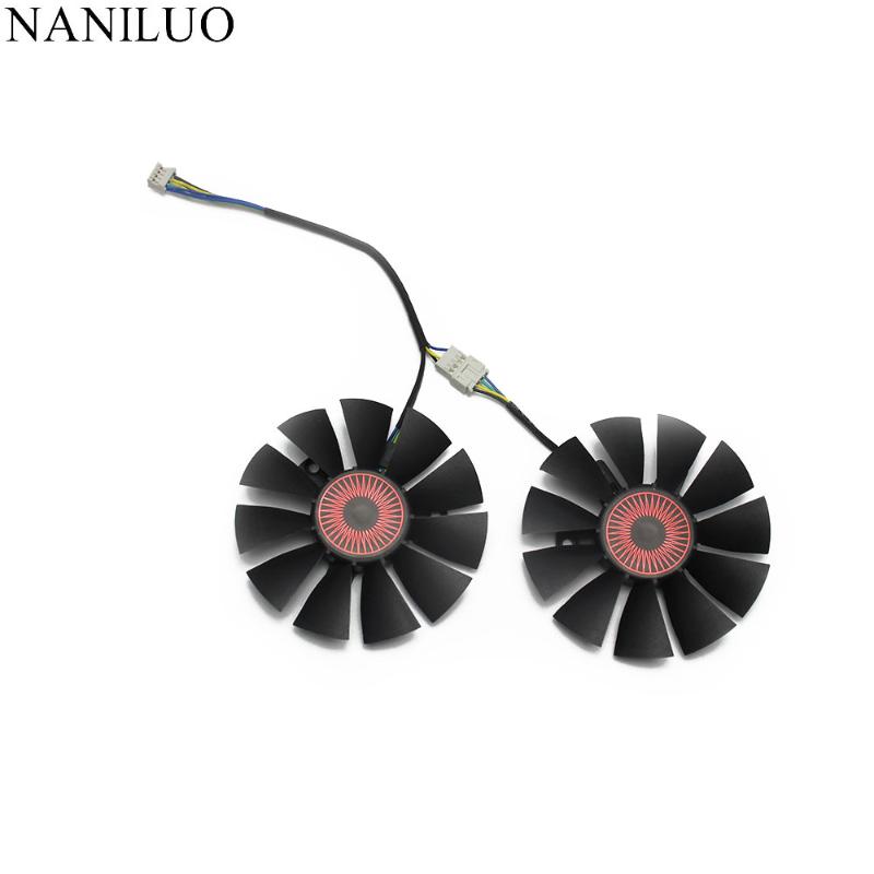 

T128010BH 75mm DC 12V 0.25A Cooler fan For ASUS STRIX GTX1060 1050 GTX960 GTX950 GTX750Ti R9 370 Graphic Card with free shipping