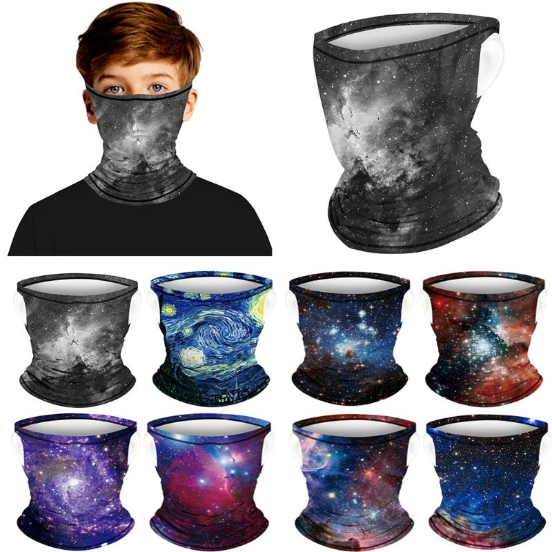 

Outdoor Cycling Half Faces Scarves Starry Digital Printing Elastic Kids Hanging Ear Head Face Neck Gaiter Tube Bandana Wholesale, 10