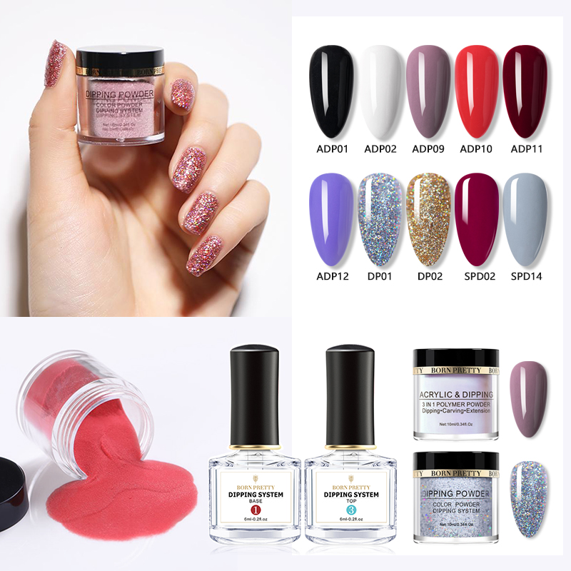 

Dipping Nail Powder Set For Manicuring Dry Without Lamp Cure Dipping Nails Powder Glitter Set Nail Decorations