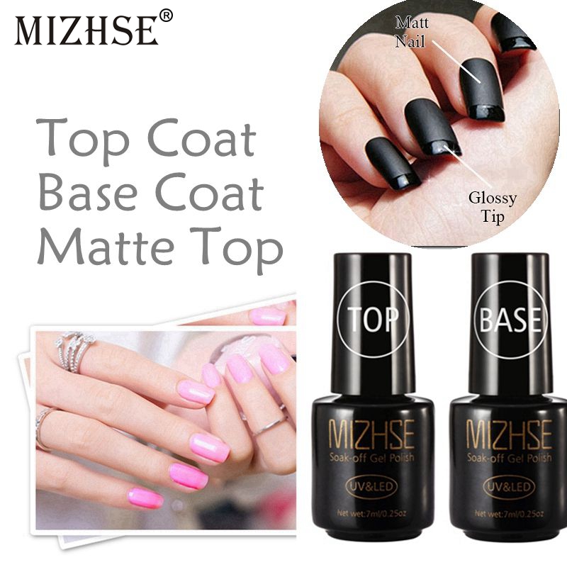 

MIZHSE Gel Nail Polish Rubber Base For Nails Vernis Semi Permanant UV Matte Nail Polish Top Art Manicure Gel With Lacquer, Base coat
