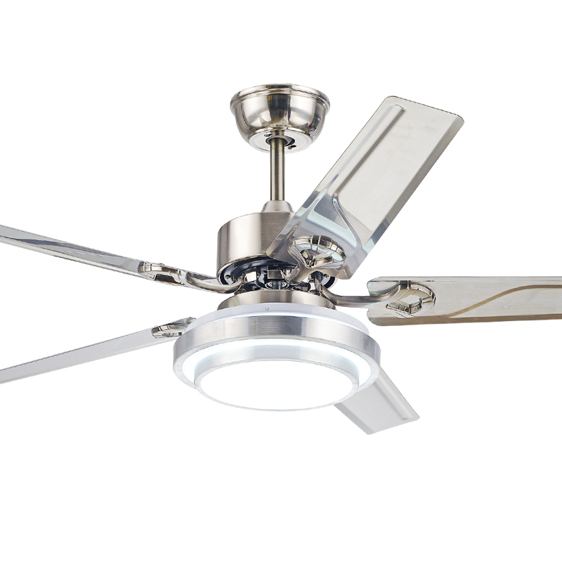 

Factory wholesale high quality 52 Inch stainless steel LED Ceiling Fans Creative simplicity 4 leaves led Fan lights