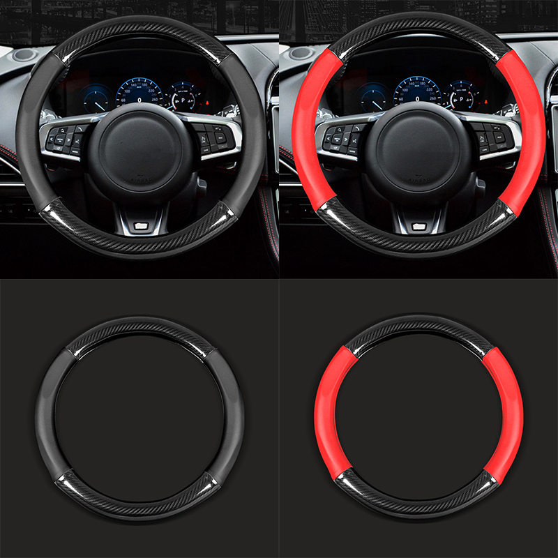 

For F-PACE 2020-2020 Soft carbon fiber Car Steering Wheel Cover Protector 1pcs Car styling accessories