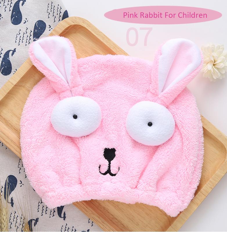 

Cute Animal Hair Turban Shower Cap Quickly Dry Hair Shower Hat Wrapped Towel Bathing for Children Wowan Parent-Child
