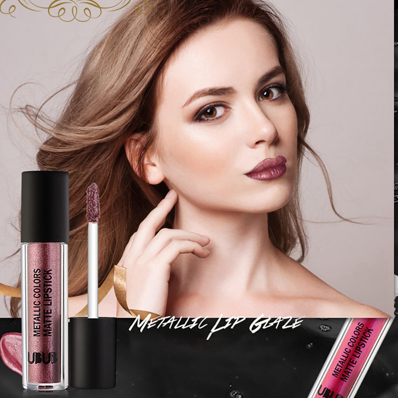 

Metallic Lip Glaze Long-lasting Waterproof Non-stick Cup Brighten Shimmer Lip Gloss Tint