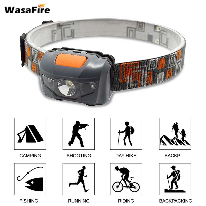

Wasafire Super Mini LED Headlamp 4 Modes Frontal White Red Light Head Torch Waterproof Head Lamp For Bicycle Light