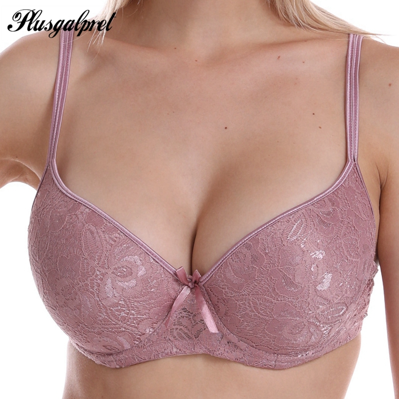 

Plusgalpret Womens Lingerie Ladies Bra Bralette Push Up Sexy Underwear Floral Lace Brassiere Intimate Soft 3/4 Cup Plus 34A-50D, Khaki