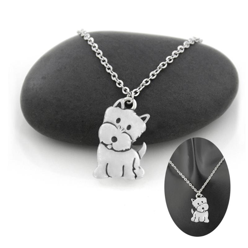 

Fashion Westie & West Highland Dog Puppy Pendant Necklace For Women Men Stainless Steel Chain Dog Mom Lover Necklace Jewelry
