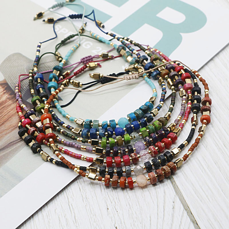 

2020 Fashion Handmade Bohemia Natural Emperor Stone Macrame Bracelets Women Boho Bead Bracelet For Women Gift for Her ZM-01