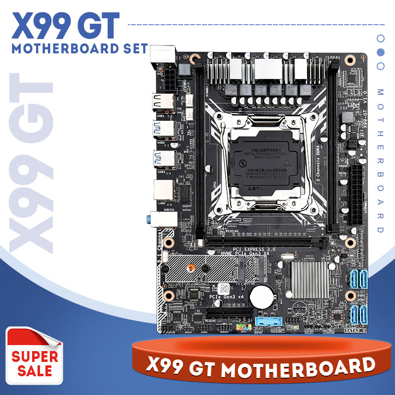 

LGA 2011-V3/V4 Socket X99 GT Motherboard M-ATX USB3.0 NVME M.2 WIFI Interface DDR4 RAM Supports all E5 V3/V4 Series Processors