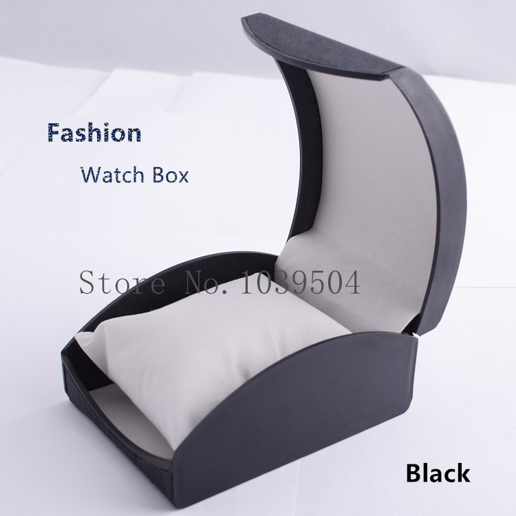 

Wholesale Plastic Watch Box Black High Grade Brand Watch Case With Pillow Fashion Gift Box