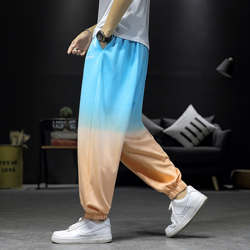 

Korean Fashion Sweatpants Tie Dye Trousers for Mens Designer Original Fashion Streetwear Drawstring Joggers Pants Spodnie Meskie, Shang-bai-xia-hei