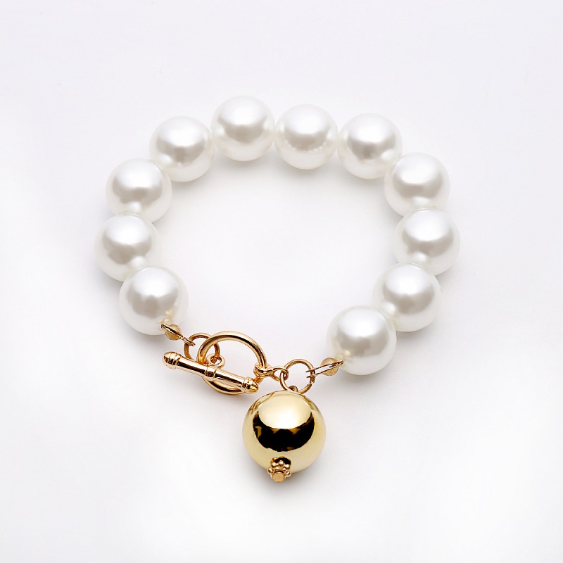 

New Arrival Fashion Wrap Cuff Charms Crystal Simulated Pearl Beads Elastic Force Bracelet Bangles For Women Jewelry Wholesale