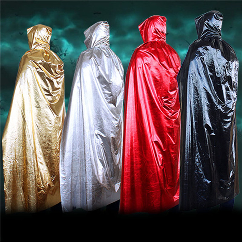 

Halloween Black Red Costume Theater Prop Death Hoody Cloak Devil Mantle Wear Long Tippet Adult Hooded Cape Cloak Hats Props FC09