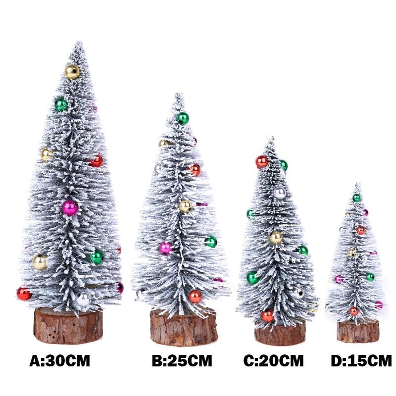 

New Design Xmas Gift DIY Christmas Tree Mini Tree With Wood Base Crafts Home Table Top Decor Decorative Home Accessory