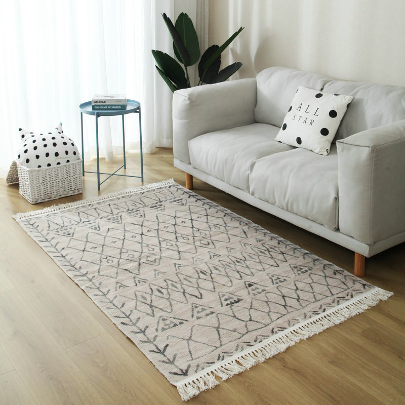 

Retro Morocco Hand Woven Cotton Carpet and Rugs for Home Living Room American Turkey Bedside Rug Bedroom Carpet Floor Mat Home, 16