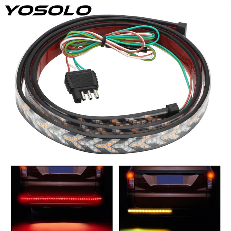 

Turn Signal Strip Lamps 12V Dynamic Streamer Reverse Warning Light Car Tail Light Bar LED Car Rear Trunk Brake Lights Flexible, As pic
