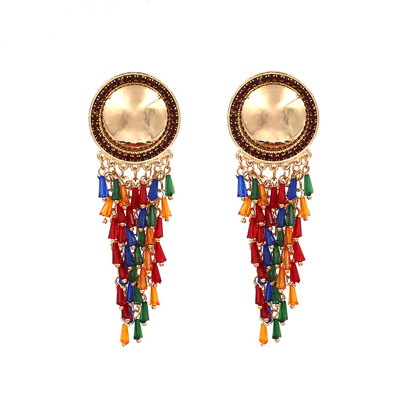 

Casual Style woven Rice Beads fashion design Ear Stud Style Elegant Tassel Earrings