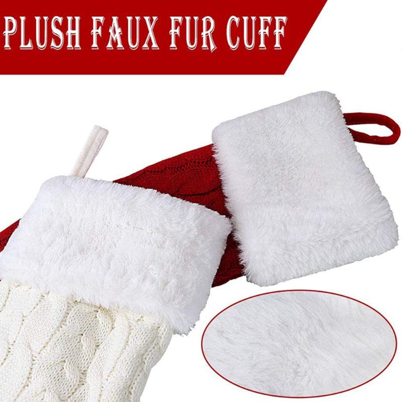 

Home Christmas Stocking Decor Holiday Christmas 1pc Stocking Knit Knitted