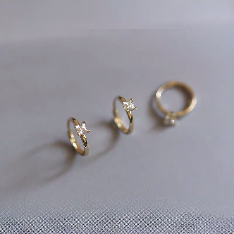 

Hoop & Huggie 9K Pure Gold Earring Simple Fashion Mini Zircon Round Ear Ring Ball Bone Buckle Cute Woman Girl Jewelry