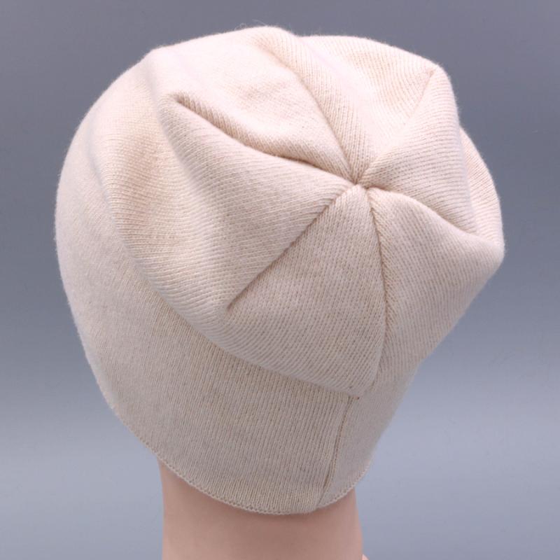

2020 Knitted 100%Wool Beanie Female Fashion Skullies Casual Outdoor Mask Ski Caps Warm Hats For Girls Women's Winter Hat, Khaki