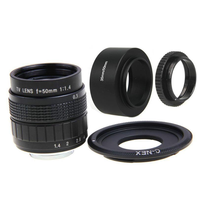 

50mm F1.4 CCTV Movie Lens +C Mount +Lens Hood + Macro Ring for SONY E Mount NEX3 NEX6 NEX7 NEX-5R A6500 A6300 A6000 A5000