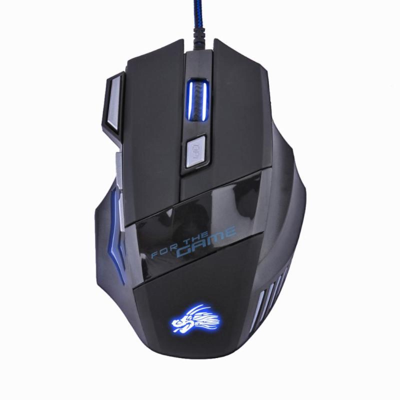 

5500 DPI 7 Button LED Optical USB Wired Gaming Mouse Mice For Pro Gamer Professional Mouse Mice Cable PC dropshipping