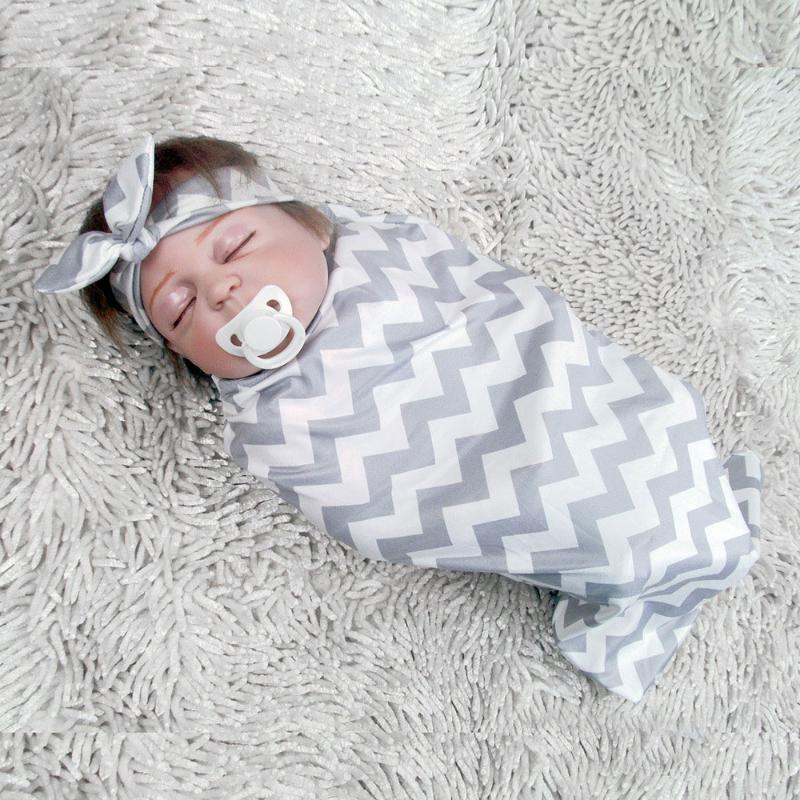 

Toddler Blankets Print Newborn Infant Baby Boys Girls Sleep Swaddle Muslin Wrap Headband Newborn Photography Supply, White