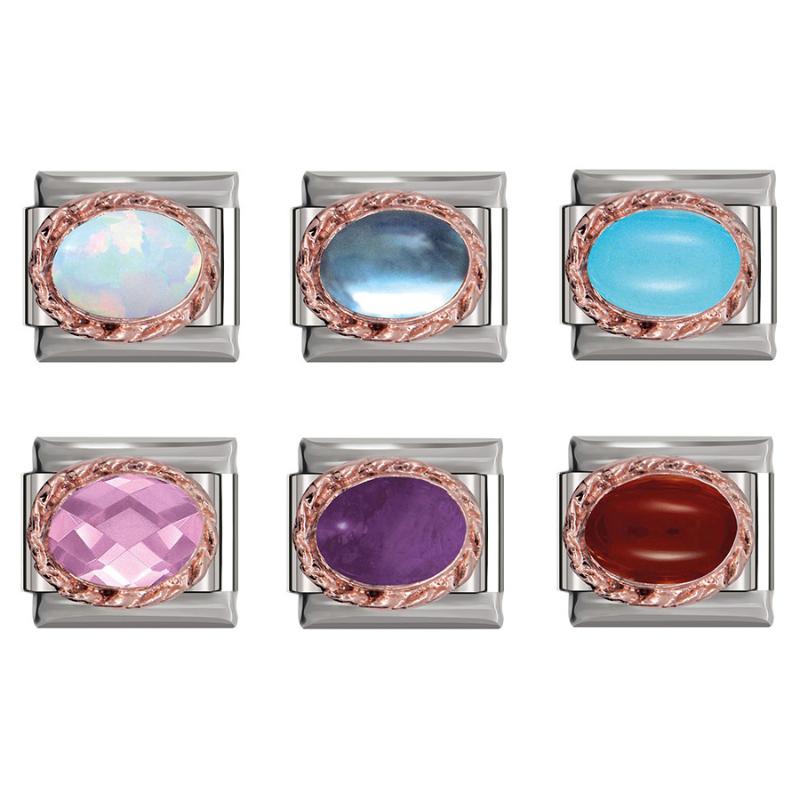 

Fyour 9mm Ellipse Rhinestones Charms Italian Charm Girls Bithday gift Bracelet Stainless Steel Jewelry Making DJ210