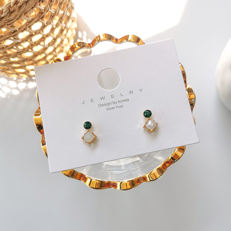 

Retro And Simple Mini Earrings Geometric Square And Round Small Jewelry Boucle D'oreille Accessories Oorbellen Bijoux