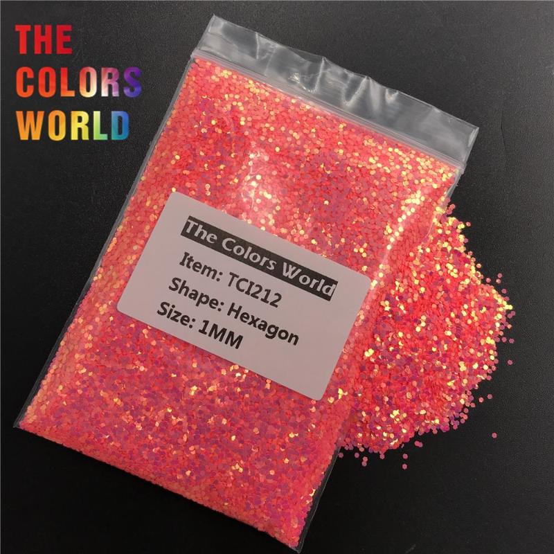 

TCI212 Pearlescent Iridescent Red With Gold Light Hexagon Nail Glitter Nail Decoration Body Art Tumblers Crafts DIY Accessorie