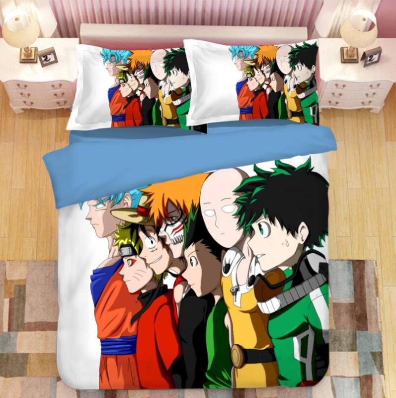 

Bedding Sets ONE PUNCH MAN Set Cartoon Anime Duvet Covers 3D Pillowcases Kids Comforter Bed Linen 05