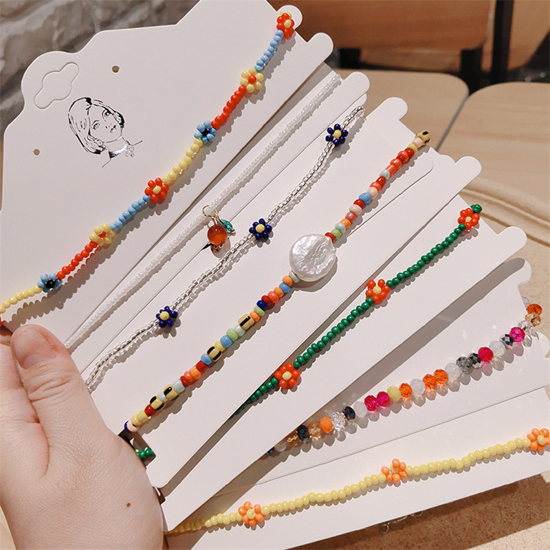 

Kpop Boho Chic Hand-woven Small Flowers Daisies Clavicle Choker Necklace Women Egirl Friends Aesthetic Accessories Jewelry