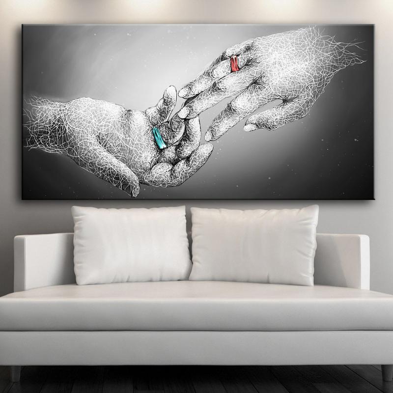 

Black Finger Touch Canvas Painting Abstract Print Poster Pictures Home Bedroom Living Room Decoration Wall Art Home Decor