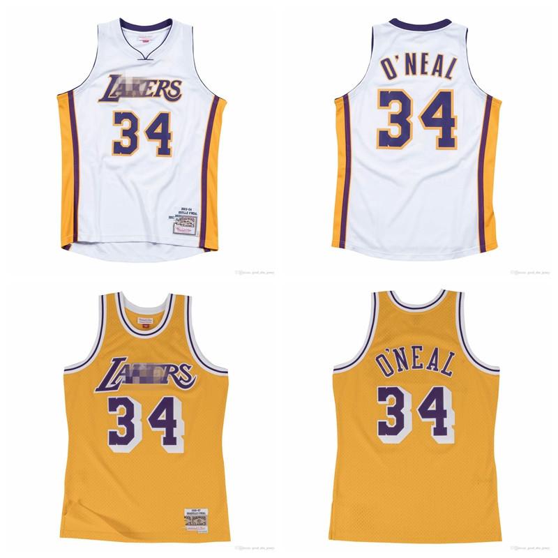 

Vintage Los Angeles Lakers Mitchell Ness Shaquille O'Neal 32 2003-04 Authentic Jersey, Black;red