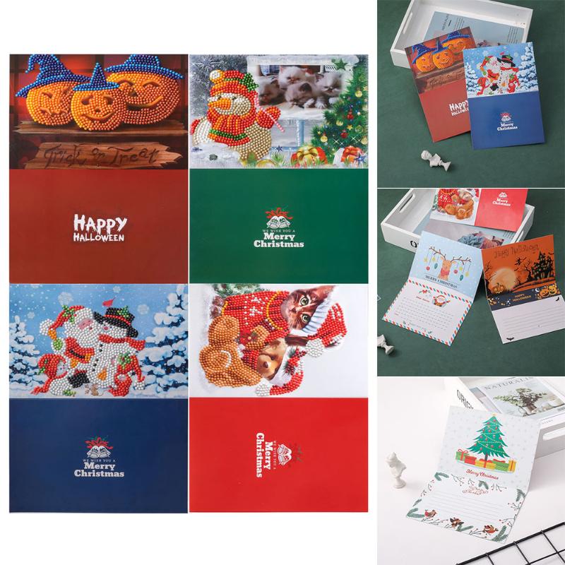 

Economical DIY Diamond Painting Christmas Cards Kit New Year Greeting Card Xmas Supplies ds99