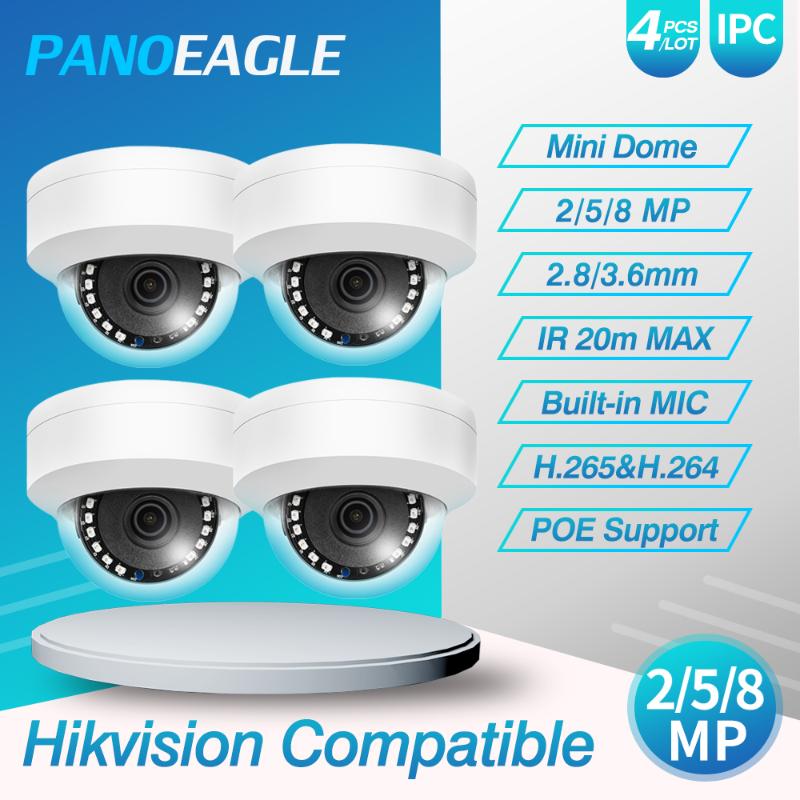 

PANOEAGEL POE IP Camera 5MP Network Camera Ultra 8MP HD 20M IR ONVIF H.265 P2P Security Dome IPC Hikvision Compatible 4pcs/lot