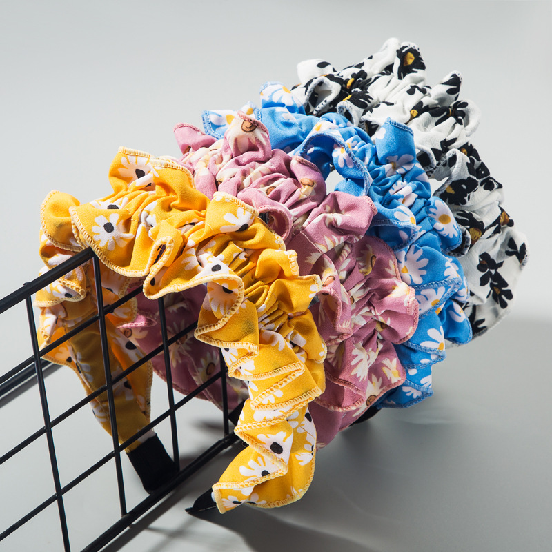 

Fashion Floral Print Headbands For Women Girls Dot Fold Design Hair Bands Hair Hoops Accessories