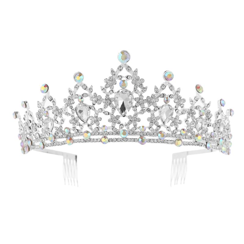 

Baroque Royal Queen Gold Wedding Crown Crystal Princess Tiara Headbands Color 40JF