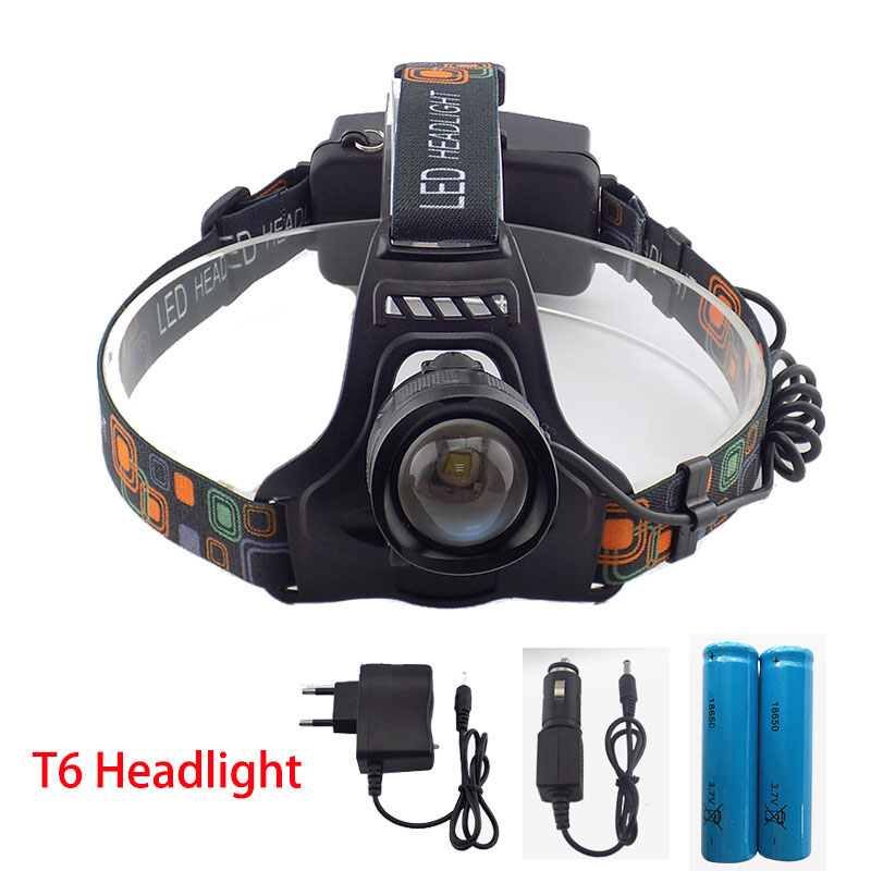 

Zoom T6 LED Frontale Headlamp Head Torch Lamp Light super Bright Headlight Powerful Outdoor Camping Hiking Fishing