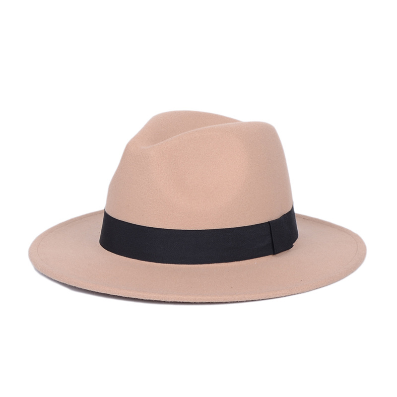 

2020Classic jazz hat small spring and autumn ladies cashmere top hat coffee with British male, Black