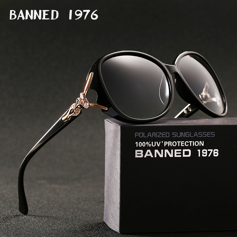 

BANNED 1976 luxury women polarized fashion Sunglasses new lady's uv protection feminin cool sun Glasses vintage gafas de sol, White;black