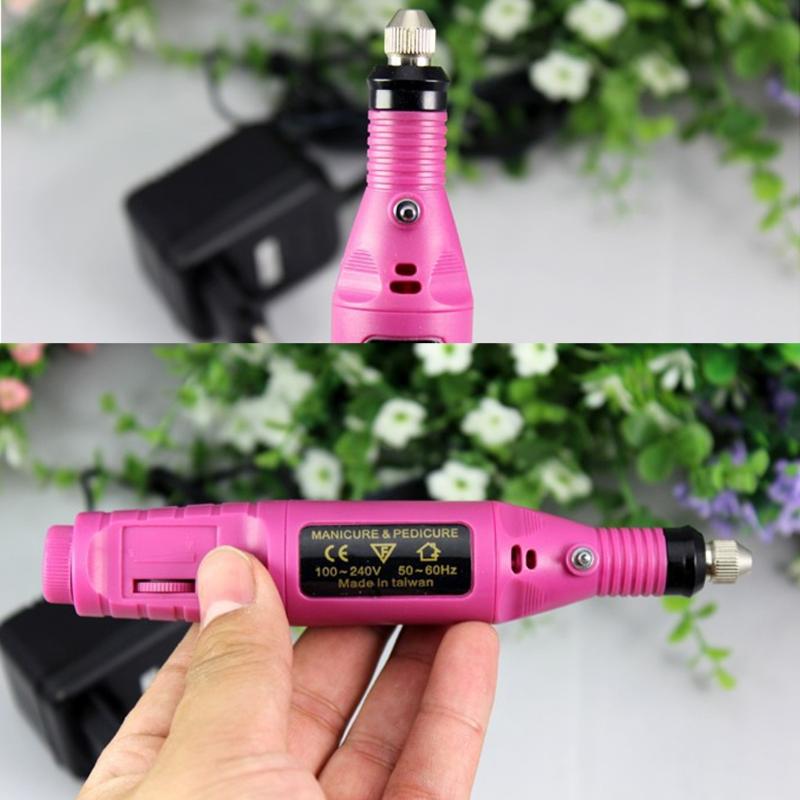 

hOT 1set 6 bits EU US Plug Powder Electric Manicure Nail Drill Bit Dull Polish Pen Nail Grinding Machine Accessories Tools Kit