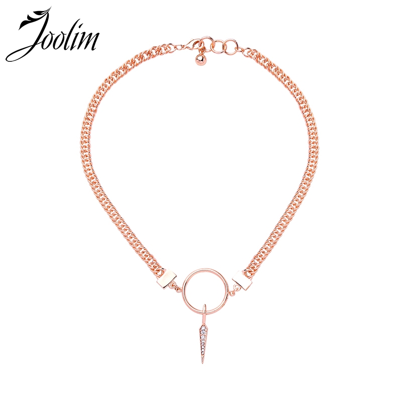 

Joolim Gold & Silver Color Simple Choker Necklace Stylish Necklace for Women