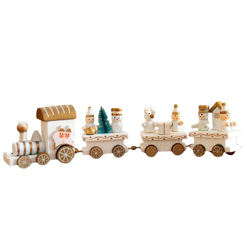 

Christmas Wooden Little Train Decoration Xmas Gifts Toys Cute Creative
